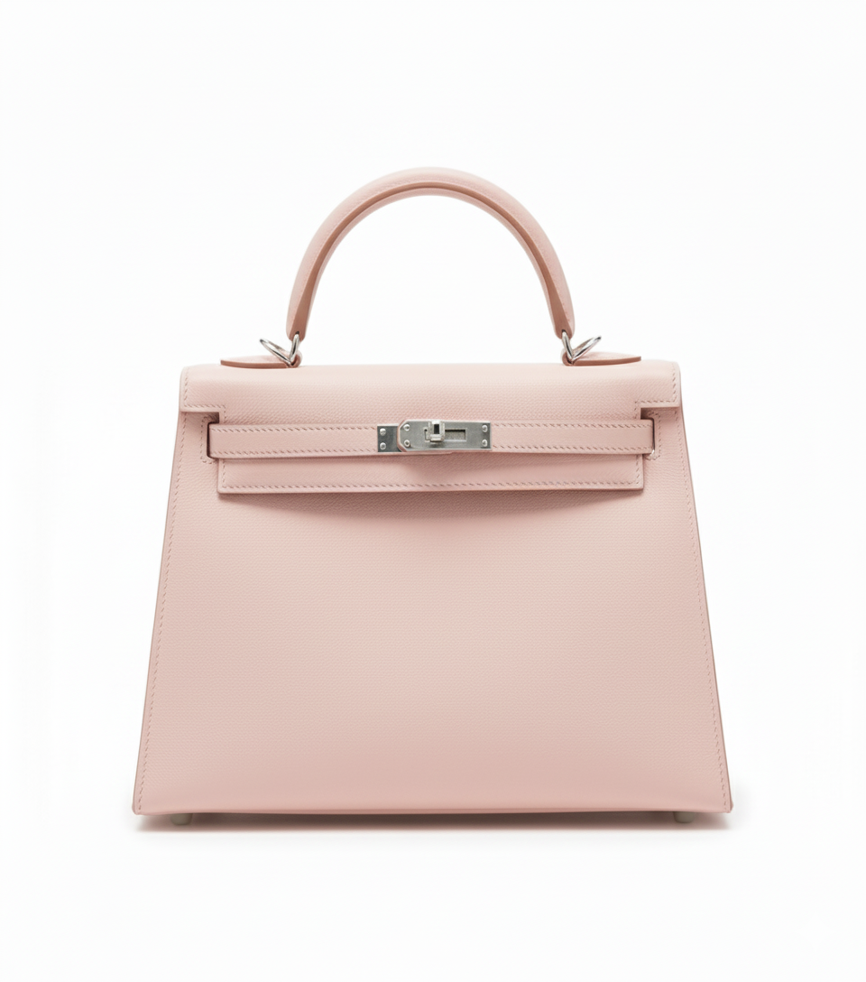 Sac à Main en Cuir Véritable Rose Poudré